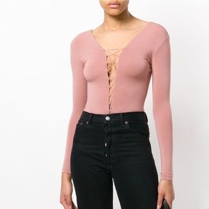 NWOT T by Alexander Wang Lace-Up Bodysuit